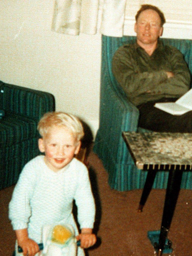 Martin Bryant, aged 2, with father Maurice.