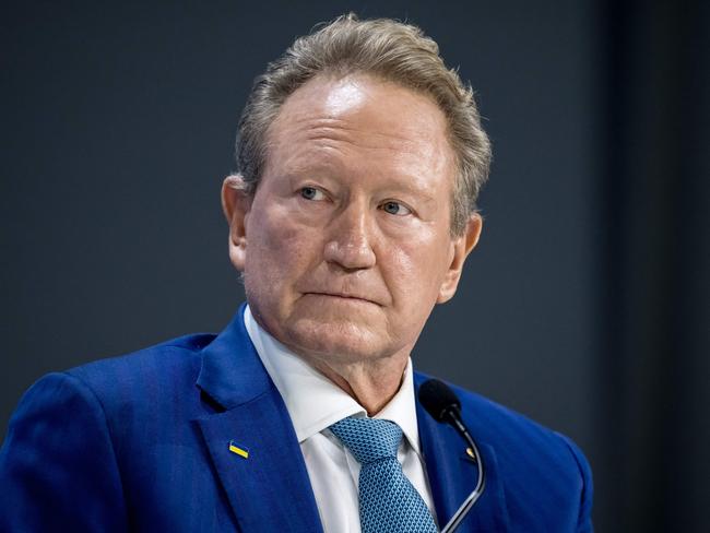 Andrew Forrest dumped 70 people working on the green hydrogen schemes. Picture: AFP