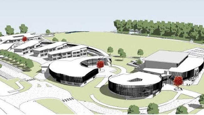 An artist’s image of the Catholic secondary school which will be built at Fitzgibbon. Source: Brisbane Catholic Education