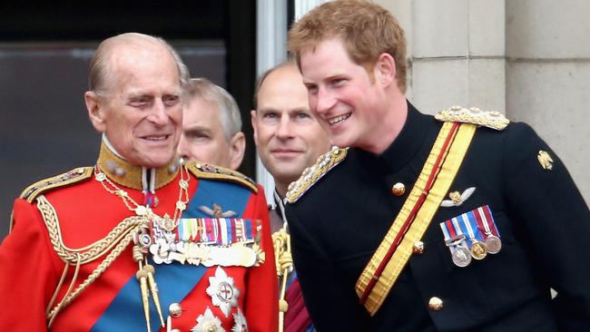 Prince Harry has always enjoyed a close relationship with his grandfather, Prince Philip. Picture: Chris Jackson/Getty