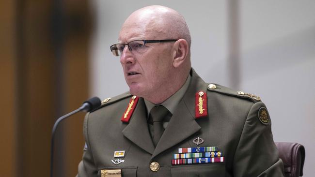Lt Gen John Frewen has confirmed Australia is on track to deliver enough vaccines for everyone to have a first jab by the end of 2021. Picture: NCA NewsWire /Gary Ramage