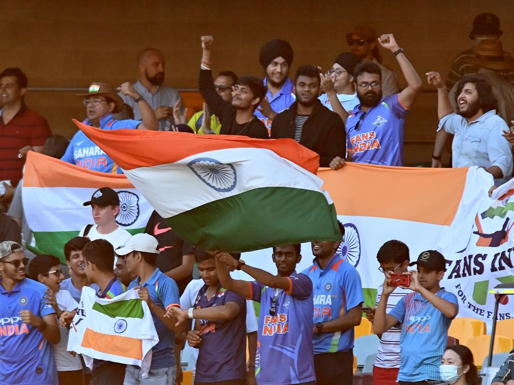 Indian fans were going wild in the stands.