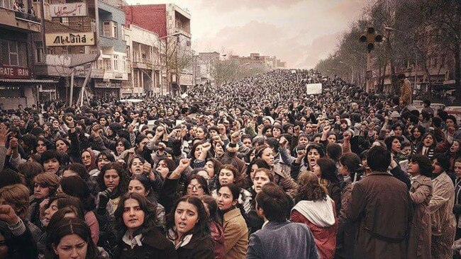 Iranian Women Day's protests against mandatory hijabs in 1979.