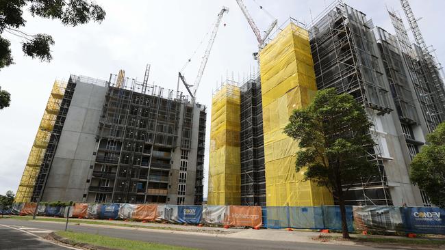 Condev building sites on the Gold Coast. It’s one of dozens of builders that have gone into liquidation this year. Picture: Nigel Hallett