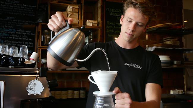 Special brew: barrista Henry Seeney with the V60 pour over.