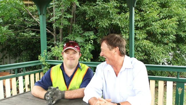 Peter Stacy with his son, Leigh. Photo Kerri Moore / Warwick Daily News