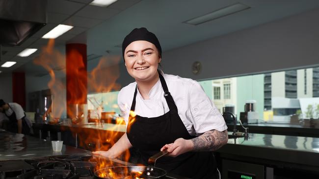 Apprentice chef Stephanie Lawler of Dodges Ferry ahead of TasTafe online apprenticeship night. Picture: Zak Simmonds