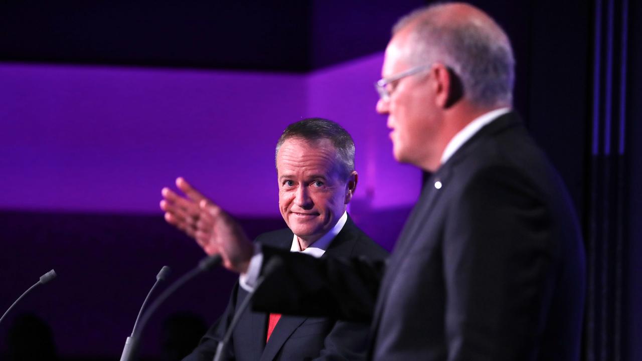 ‘No need to get nasty’: Scott Morrison refused to be baited by Bill Shorten's teasing. Picture: Adam Taylor/AFP