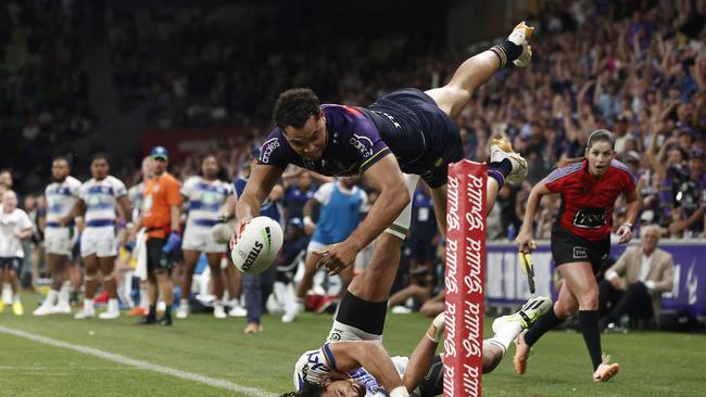 Xavier Coates’s try this year against the Warriors showed the game doesn’t need the biff anymore. (Photo by Daniel Pockett/Getty Images)