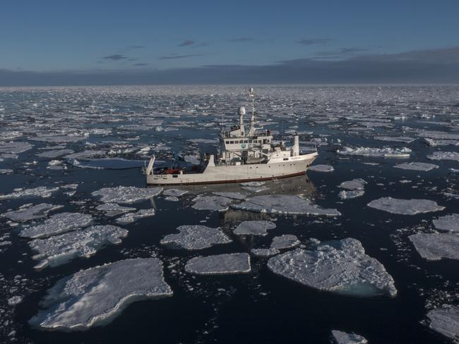 A vessel in the Svalbard Islands, Norway. The melting of polar ice could open up new shipping lanes. Picture: Sebnem Coskun/Anadolu Agency via Getty Images