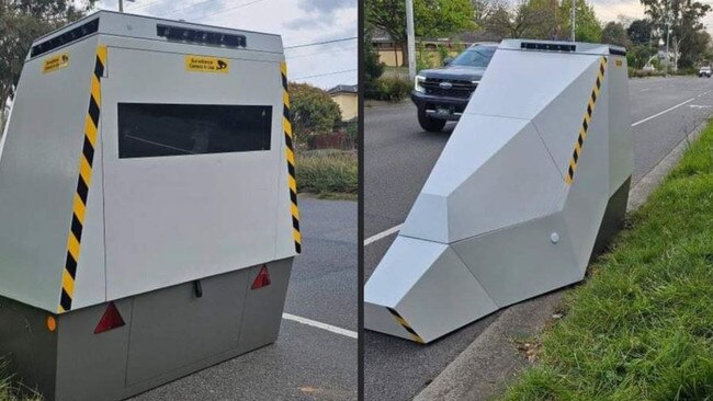 A bizarre, futuristic-looking device has appeared in suburban Croydon, leaving many locals puzzled as to its arrival and location. Picture: Reddit