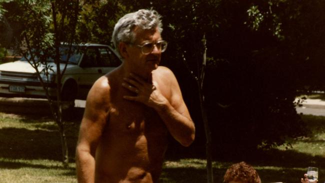 Former prime minister Bob Hawke wearing nothing but his underpants in an undated photo. It was taken in the early 80's when Hawke was Prime Minister at a pollies versus press gallery cricket match. Hawke would strip down to his undies and prance around after he had batted. Pic: Julie Herd published in 'So Greek' by Niki Savva. [Keywords: Speedos]