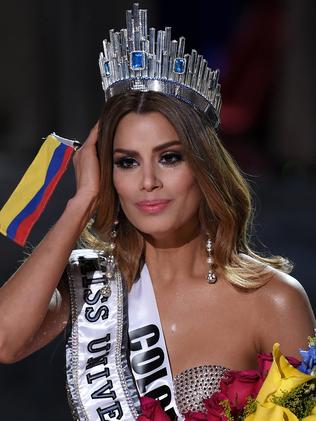Miss Colombia Ariadna Gutierrez was forced to hand over the crown. Picture: Ethan Miller