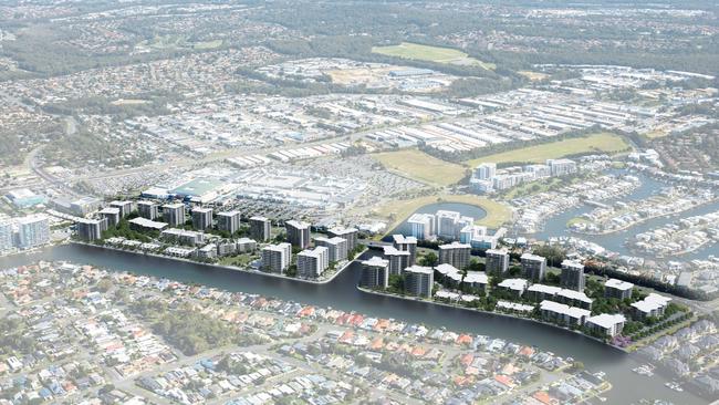 Artist impression of the Harbour Shores development at Biggera Waters on the Gold Coast by Lewis Land Group. Picture: Supplied