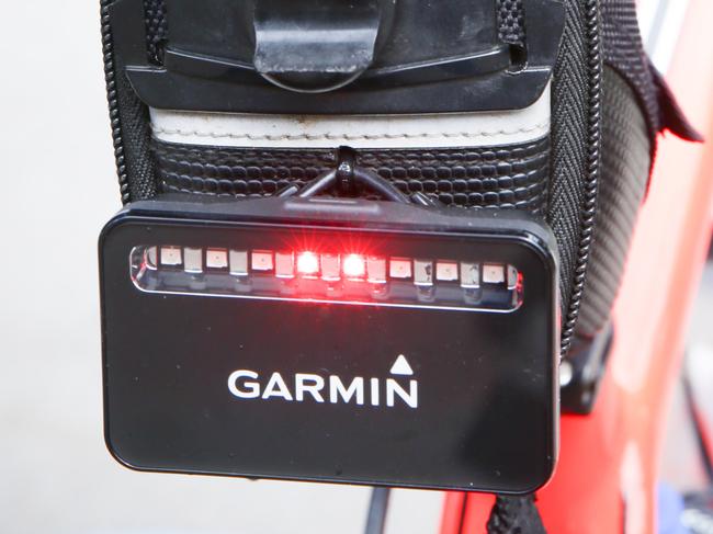 Garmin Bike Radar connected to the bike of and being ridden by reporter David Rogers.