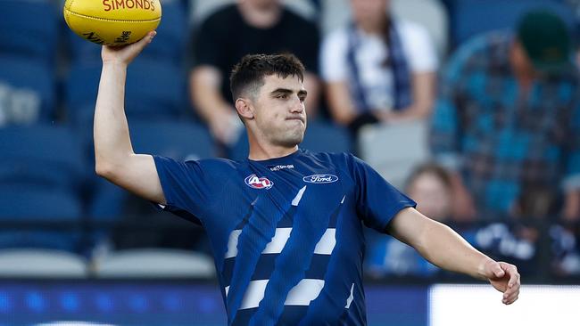 Geelong mature-age recruit Shaun Mannagh. Picture: Michael Willson/AFL Photos via Getty Images