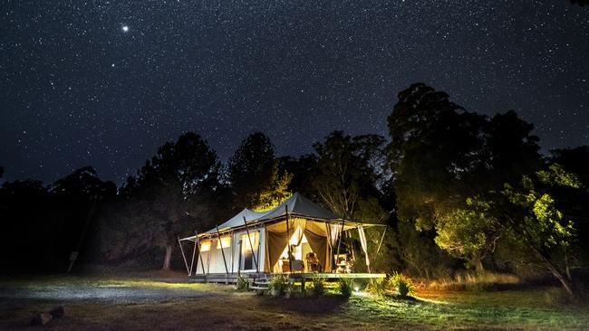 Stargaze away from the city lights at Kanimbia Glamping in Obi Obi on the Sunshine Coast.