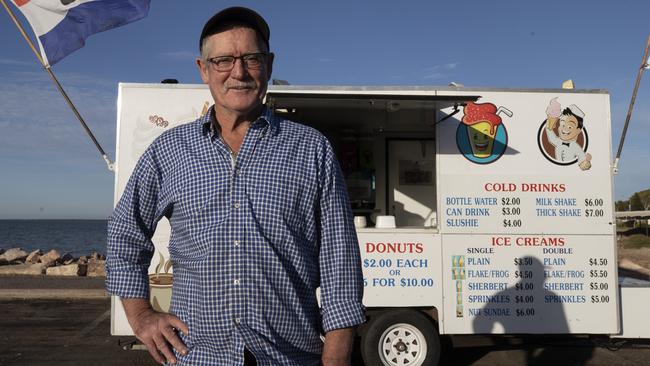 Peter Barber runs an ice cream food truck on the foreshore in Whyalla. Picture: Brett Hartwig