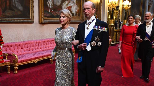 Prince Edward, Duke of Kent with Kellyanne Conway during a state banquet at Buckingham Palace. Picture: Victoria Jones / AFP