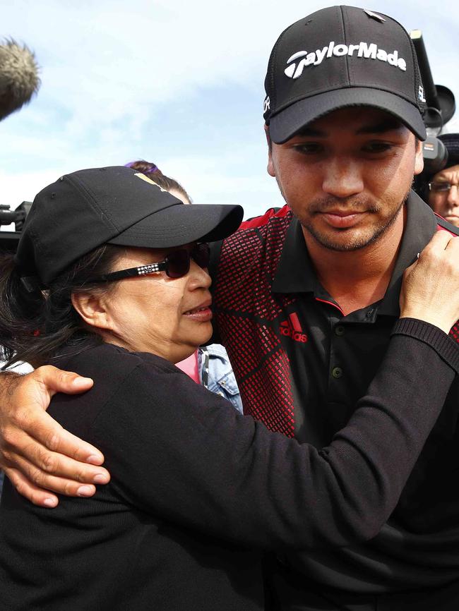 Jason Day with his mother Dening in 2013. Picture: File