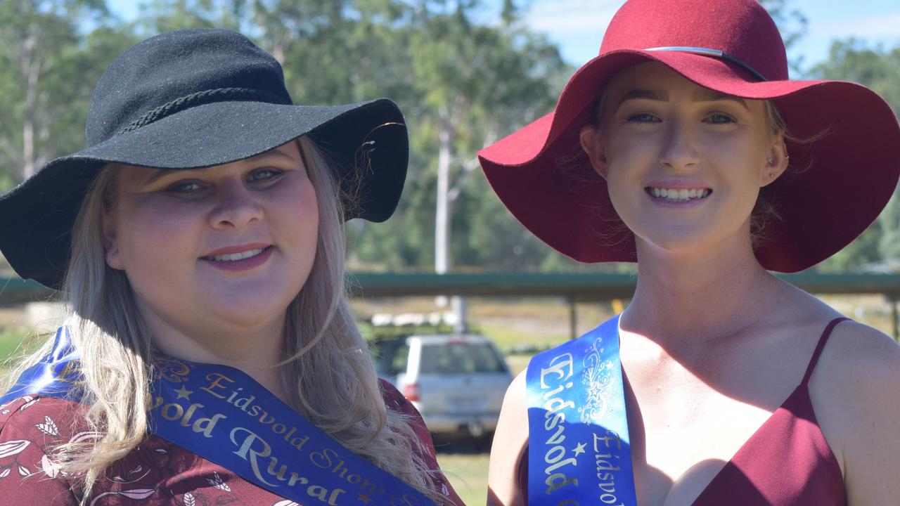 2018 Rural Ambassador Sharaina Leha Mafua with Eidsvold Miss Showgirl Charli Hartwig at the Eidsvold show.