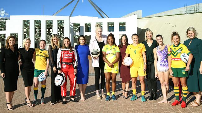 Top sports stars and women’s presenters at the Dare to Dream launch.