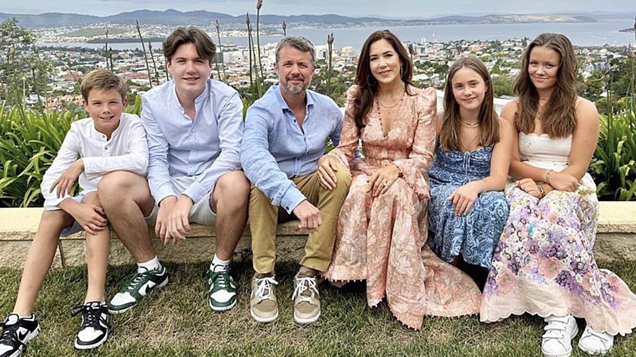 Crown Princess Mary in Hobart with her family Prince Vincent, Prince Christian, Crown Prince Frederik, Princess Josephine, Princess Isabella. Picture: Det Danske Kongehus/Instagram