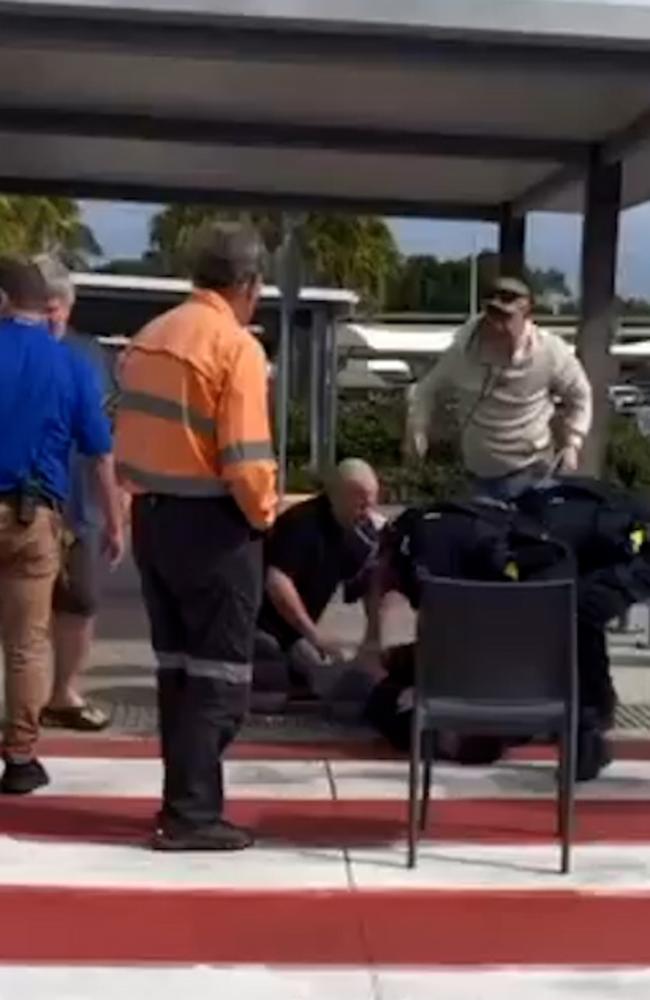 Police arrest man at Kawana Shopping World. Picture - Instagram.