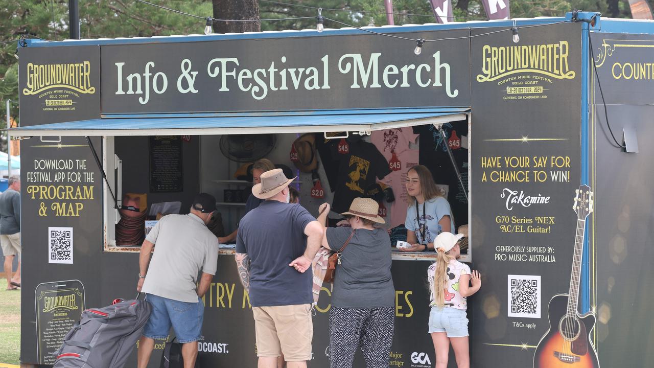 2024 Groundwater Country Music Festival has kicked off in Broadbeach. Crowds in the park . Picture Glenn Hampson