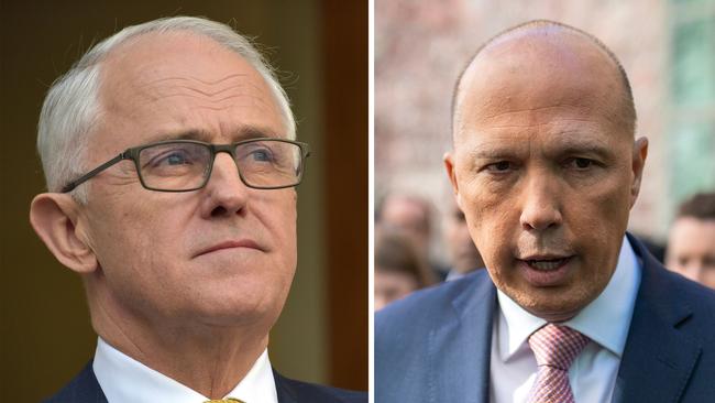 Peter Dutton took aim at his former Liberal leadership opponent on Friday. Picture: Sean Davey and Mark Graham / AFP