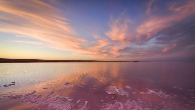 Sunset over Lake Tyrrell. Picture: Anne Morley