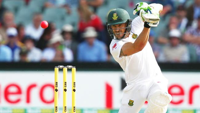 Faf du Plessis made runs while others around him fell cheaply.