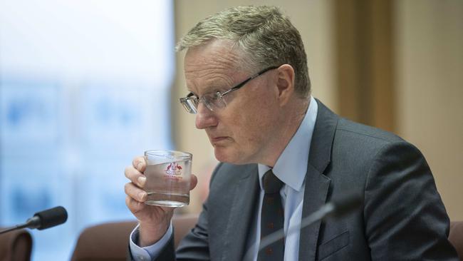 RBA governor Philip Lowe appears at Senate estimates last month. Picture: NCA NewsWire / Gary Ramage