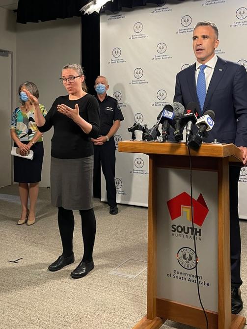 Premier Peter Malinauskas at his first Covid media briefing. Picture: 7 NEWS