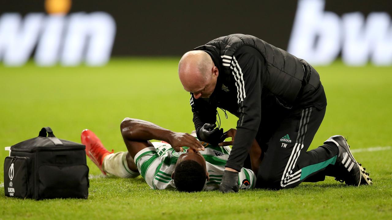 21-year-old Osaze Urhoghide of Celtic copped a nasty head knock.