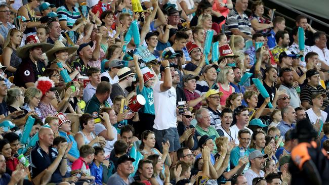 The early days of the Brisbane Heat were about huge crowds and huge scores. Picture: Darren England