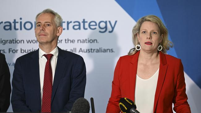 Home Affairs Minister Clare O'Neil and Immigration Minister Andrew Giles launched Labor’s migration strategy.