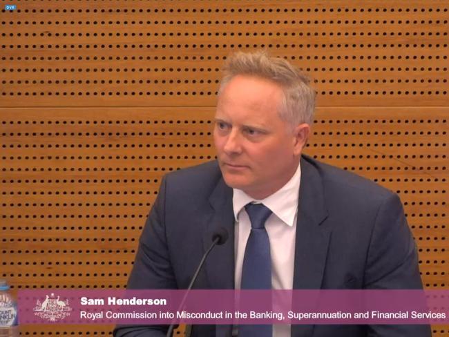 Screen grabs of Celebrity financial adviser Sam Henderson giving evidence at the federal Court in Melbourne, Tuesday, April 24, 2018. The financial services royal commission public hearing into financial advice continues in Melbourne.