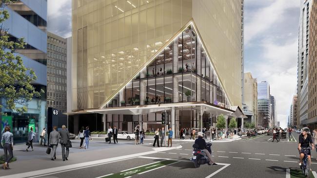 Artist’s impression of the Hyatt Regency Hotel on Pirie St, which has faced delays due to Covid.