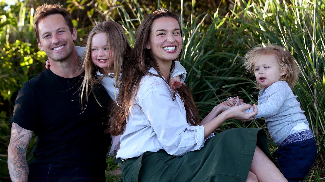 Tahyna MacManus, pictured with her husband Tristan and kids Echo, 4, and Oisin, 18 months, is launching a documentary about miscarriage after suffering three of her own. Picture: Toby Zerna