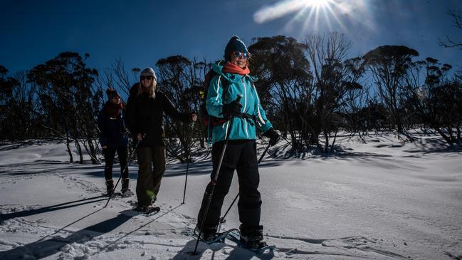 On a show-shoe outing with Traverse Hotham. Picture: Ricky French