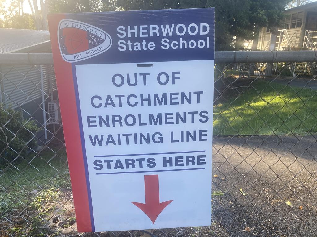 A sign outside Sherwood State School