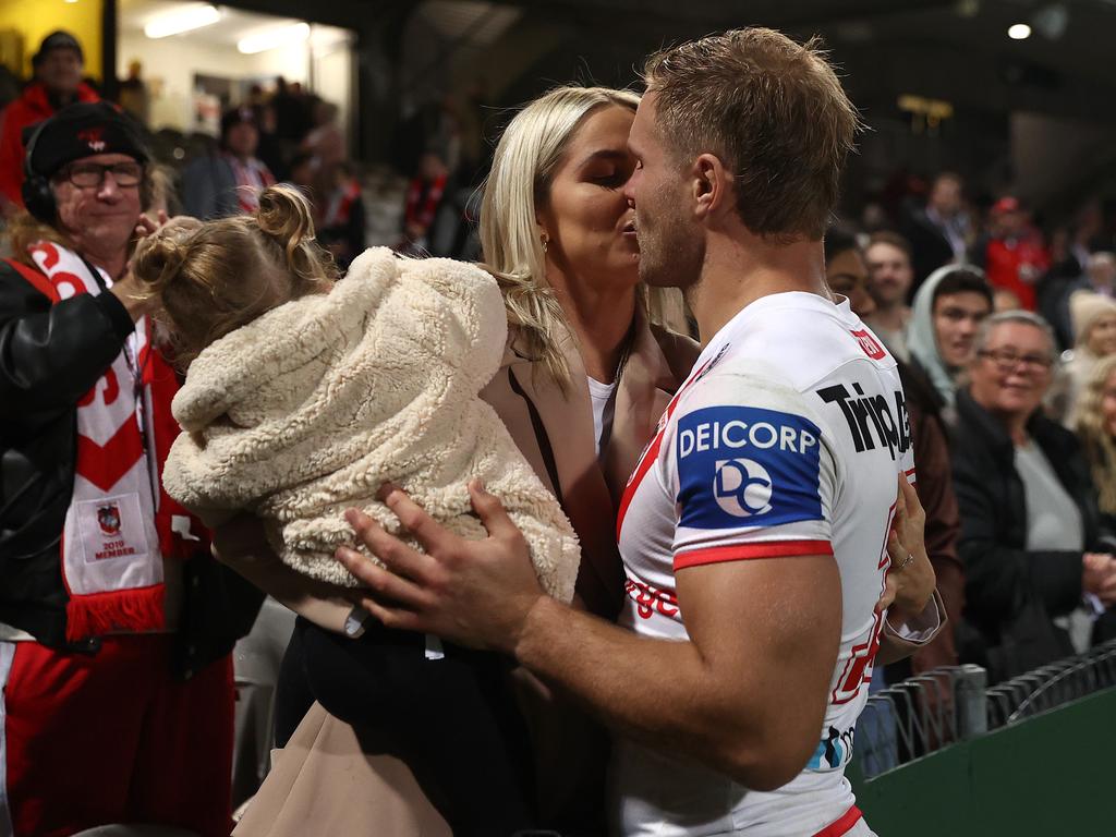 De Belin sealed his return with a kiss (photo by Cameron Spencer/Getty Images).