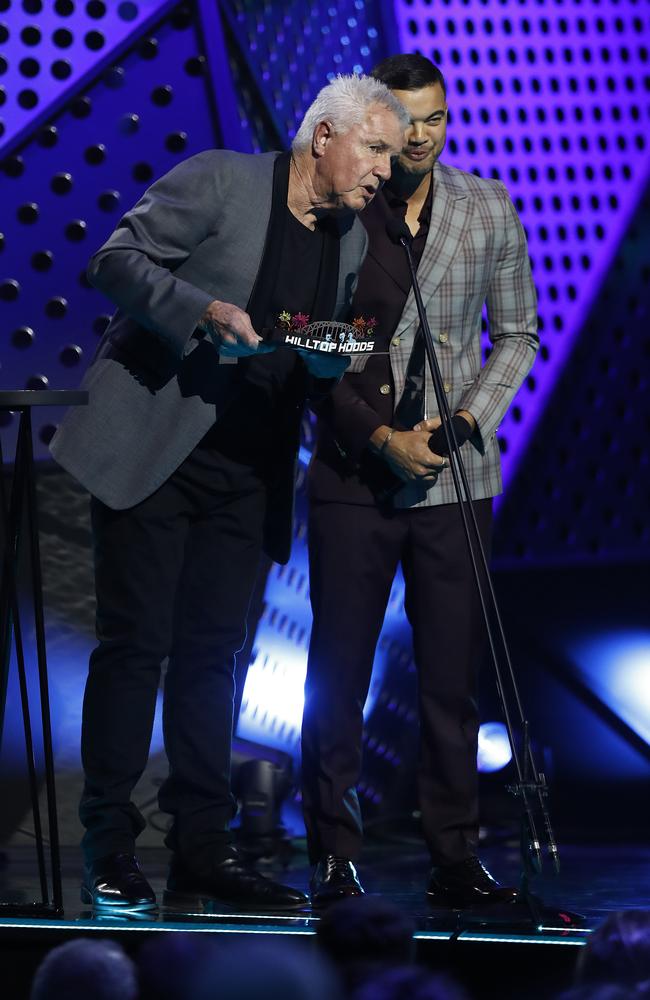 Daryl Braithwaite and Guy Sebastian present the ARIA Award for Best Australian Live Act.