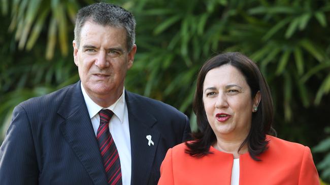 Premier Annastacia Palaszczuk with new minister Mark Furner. Picture: Jono Seale