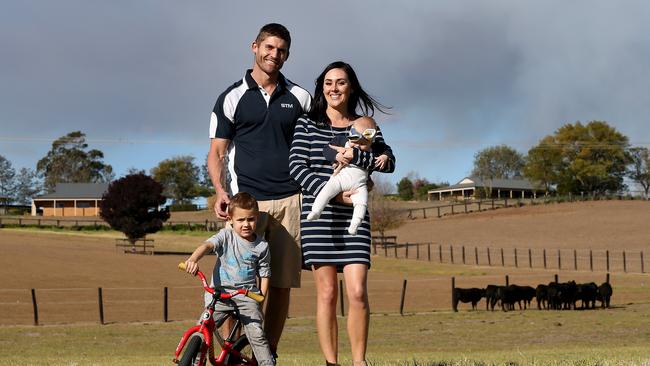 Matt and Aleena Wise were informed of the state government's decision to construct the M9 orbital road through the middle of their Menangle property. Picture: Toby Zerna