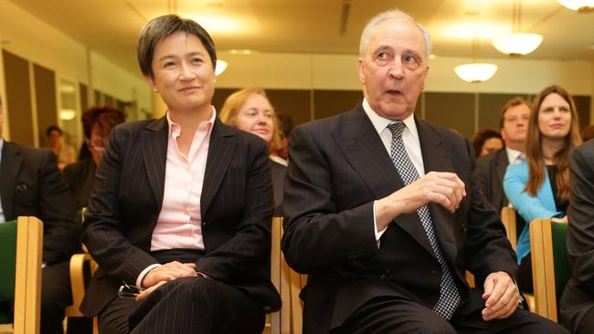 Penny Wong with former prime minister Paul Keating at Parliament House in Canberra in 2013.