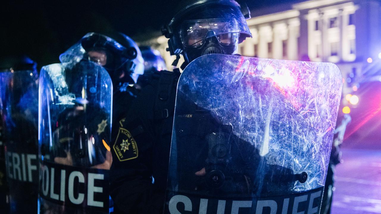 Three people were shot after protests turned violent in Kenosha, Wisconsin on Tuesday. Picture: Brandon Bell/Getty Images/AFP