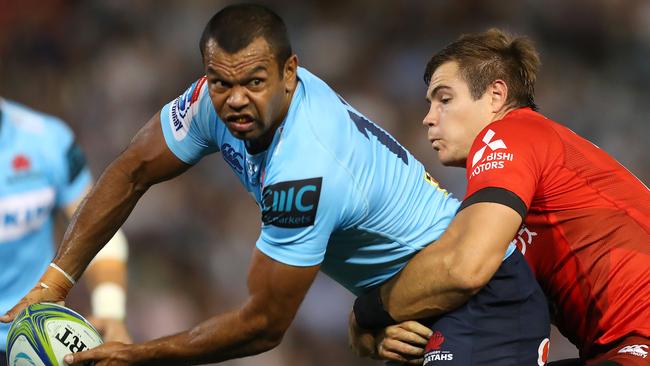 Waratahs centre Kurtley Beale looks for support against the Sunwolves. Picture: Getty Images