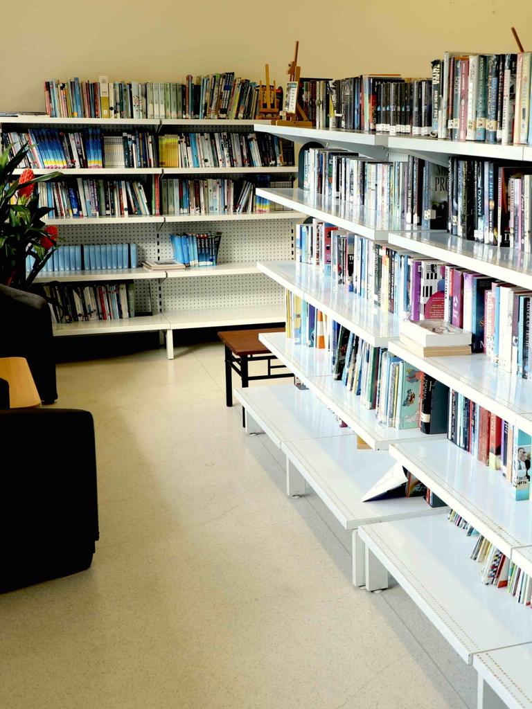 A library is seen on Christmas Island in a supplied image from Peter Dutton's office.